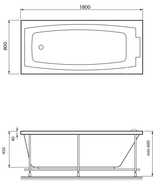Акриловая ванна Relisan Kristina 180х80 Гл000023015 белый