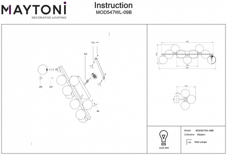 Бра Maytoni Dallas MOD547WL-09B