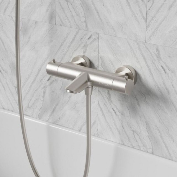 Термостатический смеситель для ванны Paini Cox 78PW111TH брашированный никель