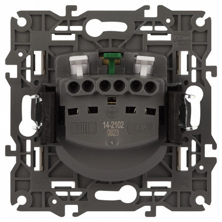 Розетка с заземлением и со шторкой, без рамки Эра Эра Elegance 14-2102-04