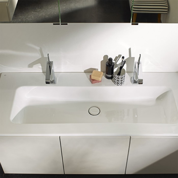 Тумба с раковиной Burgbad Bel 123 SEZV123F0590C0001*2 белая глянцевая