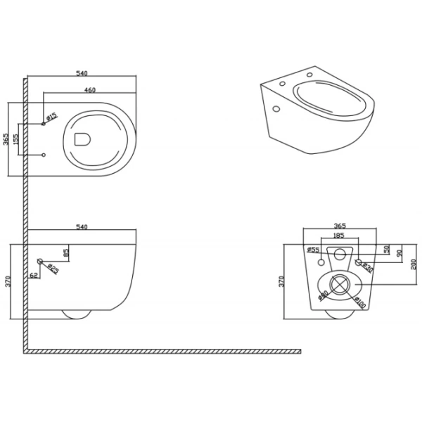 Унитаз подвесной Bravat Gina C21172UW-ENG безободковый, с сиденьем микролифт, белый