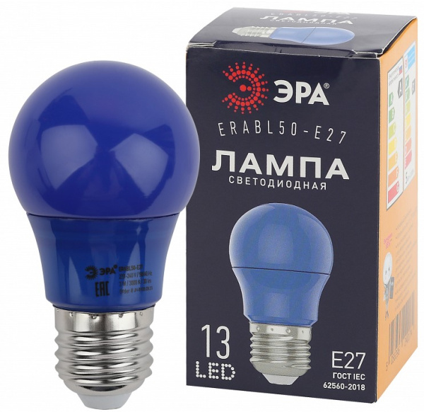 Лампа светодиодная Эра  E27 3Вт 3000K ERABL50-E27