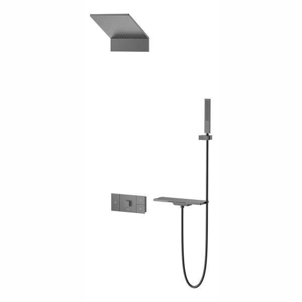 Душевой комплект Vincea VSFW-2F11TGM вороненная сталь