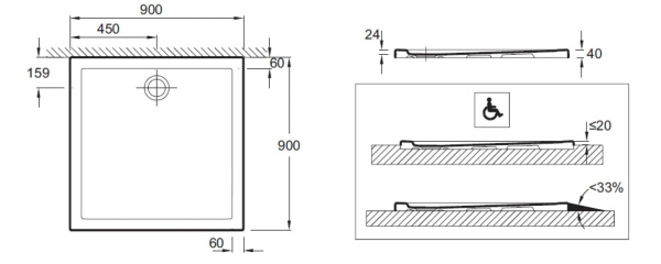 Душевой поддон 90х90 Jacob Delafon Kyreo ENC90-00 белый