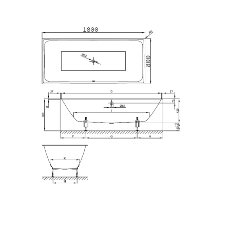 Стальная ванна Bette Loft 180x80 3172-000PLUS