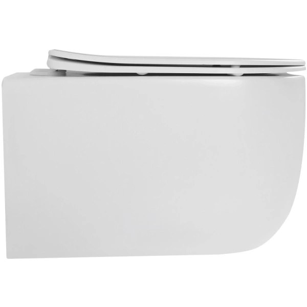 Унитаз подвесной Abber Bequem AC1104TMW безободковый, торнадо, с сиденьем микролифт, белый матовый