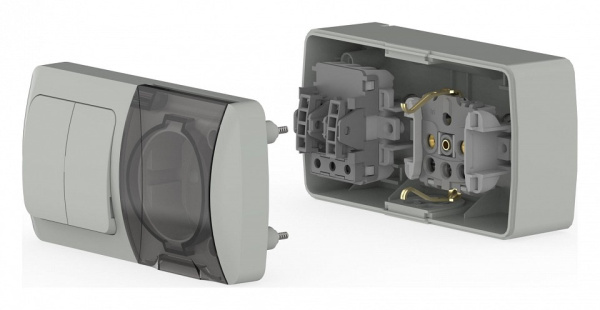 Блок с розеткой и выключателем Elbi Eleсtriс Eva 554-011500-922
