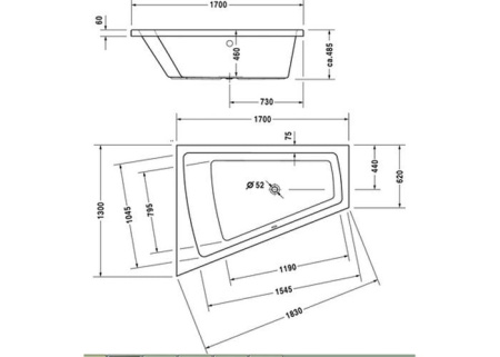 Акриловая ванна Duravit Paiova 170x130 700214000000000