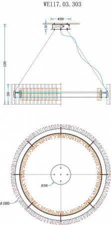 Подвесной светильник Wertmark Patricia WE117.03.303