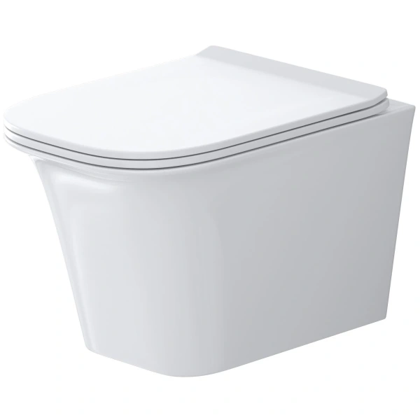 Унитаз подвесной Grossman GR-4463S безободковый, с сиденьем микролифт, белый