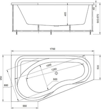 Акриловая ванна Aquatek Медея 170x95 см MED180-0000012, белый