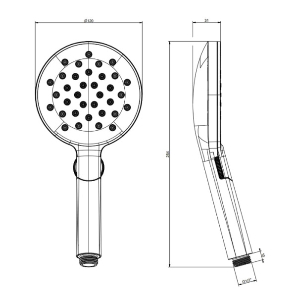 Душевая лейка Gessi Origini 47350#299 черный
