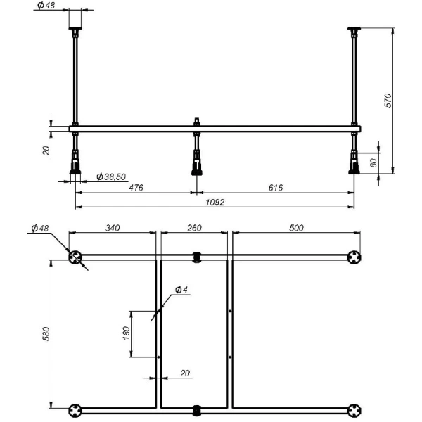 Каркас для ванны AM.PM X-Joy W00A-120-070W-R 120x70