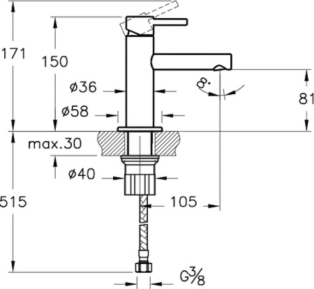 Смеситель для раковины Vitra Origin A4255526 медь