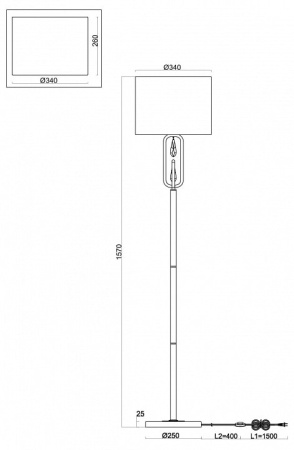 Торшер Freya Riverside FR1007FL-01BS