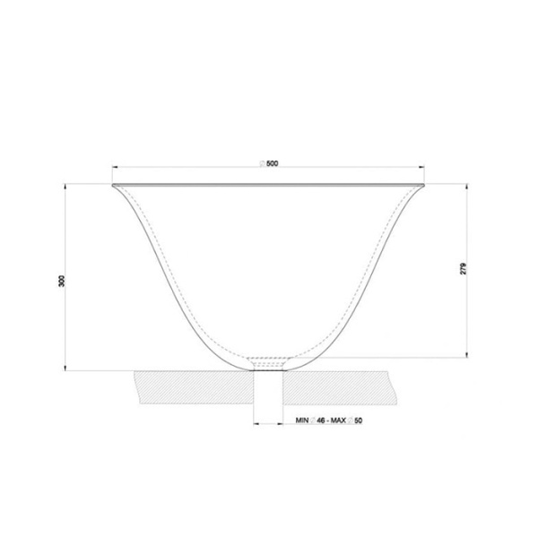Раковина Gessi Goccia 50 см 39135#519 платина