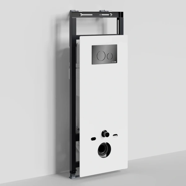 Инсталляция для унитаза WasserKRAFT Salm 27 27TLT.010.ME.WH.PB02 с кнопкой смыва, черный глянец