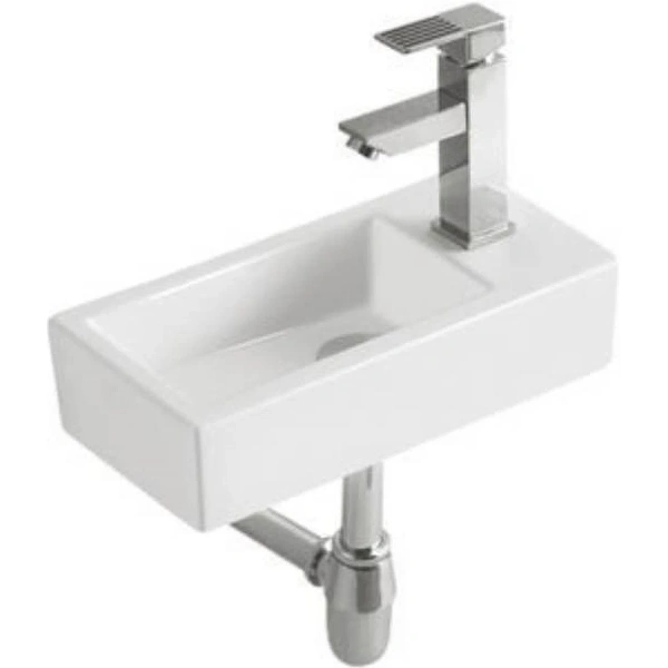 Раковина CeramaLux 9272L 36,5x18 см L, рукомойник, белый