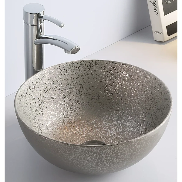 Раковина-чаша CeramaLux 7226SS 41x41 см, накладная, серебряный
