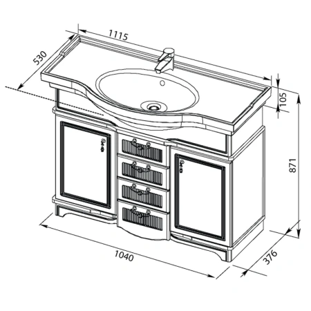 Раковина Aquanet Shenxin 110
