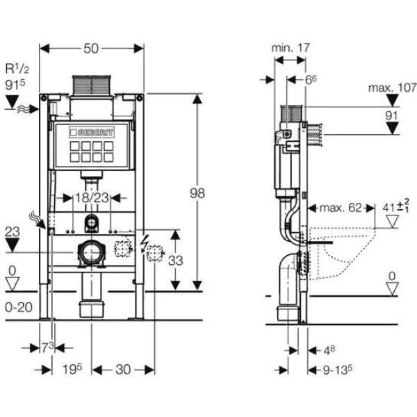 Инсталляция для унитаза Geberit Duofix 111.290.00.1