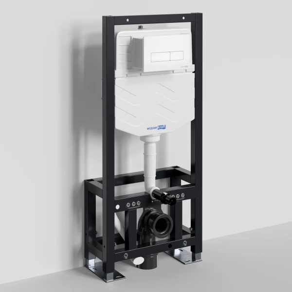 Инсталляция для унитаза WasserKRAFT Dill 61 61TLT.010.ME.WM03 с кнопкой смыва, белый матовый