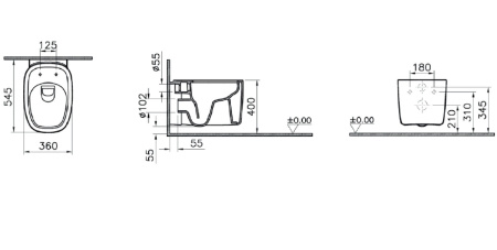 Подвесной унитаз Vitra Plural 7830B483-0075