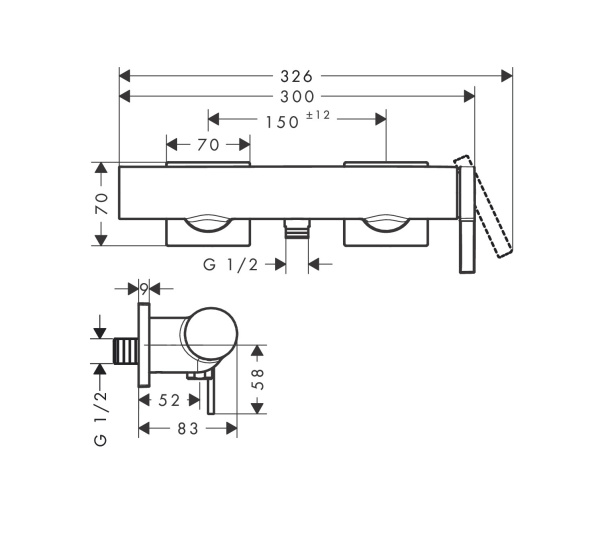 Смеситель для душа hansgrohe Tecturis E 73620000