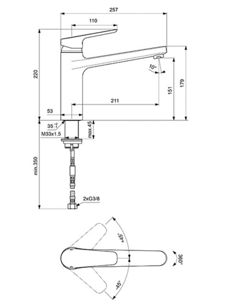 Смеситель для кухни Ideal Standard Ceraplan III B0952AA