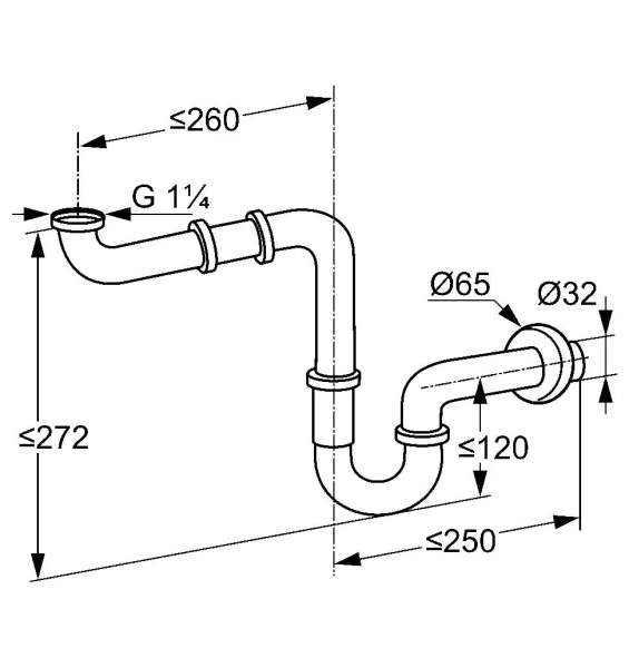 Сифон для раковины Kludi 1025505-00