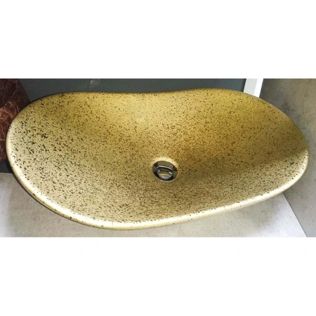 Раковина-чаша CeramaLux 7811АSJ 61,5x36 см, накладная, золотой