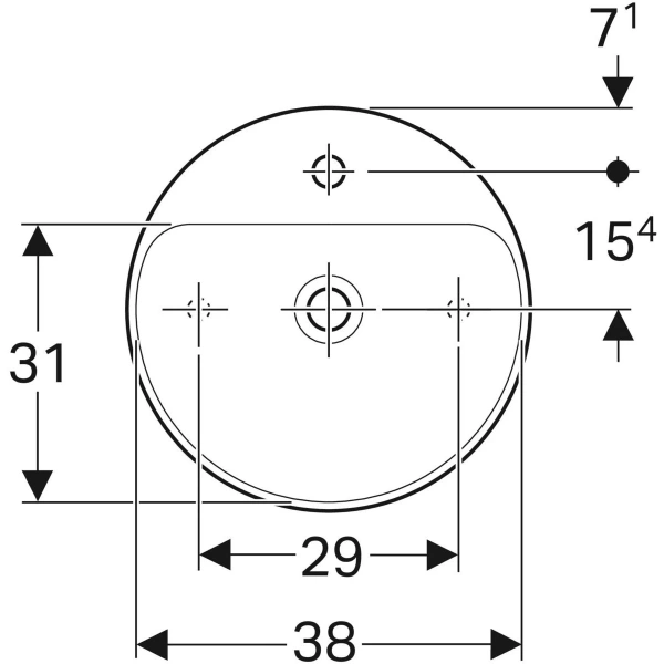 Раковина 45x45 см Geberit VariForm 500.770.01.2