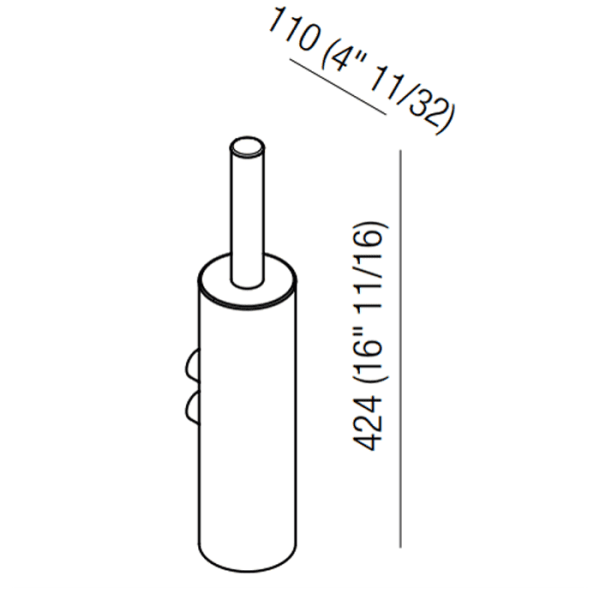 Туалетный ершик Agape Dot line ADTL0457RT черный