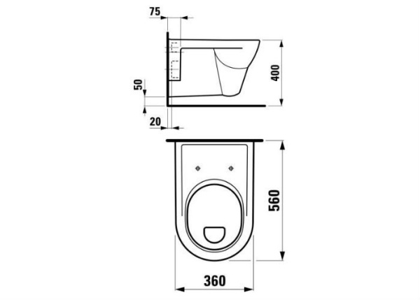 Подвесной унитаз Laufen Pro 8.2095.1.000.000.1