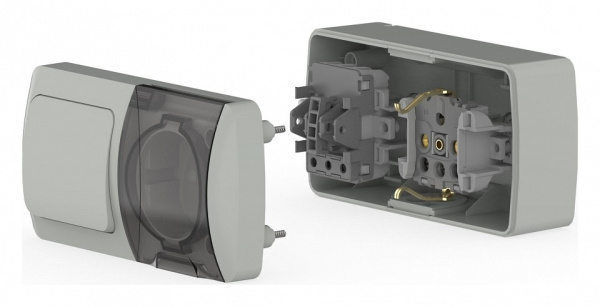 Блок с розеткой и выключателем Elbi Eleсtriс Eva 554-011500-920