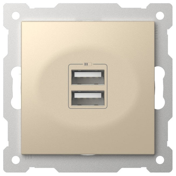 Розетка 2хUSB type A без рамки Elbi Eleсtriс Zena Vega 609-012500-143