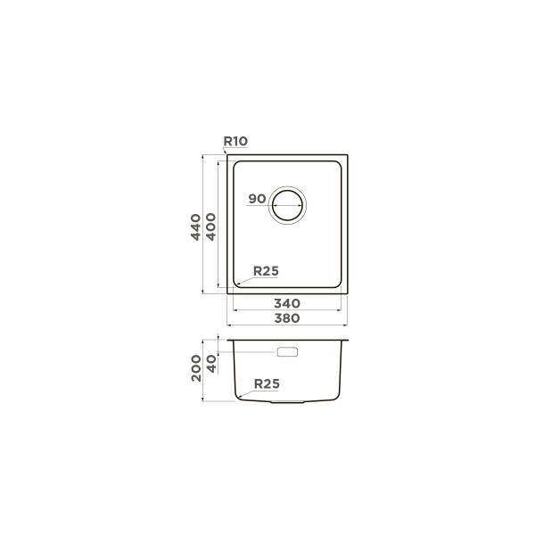Кухонная мойка Omoikiri Tadzava 38-U/I-IN нержавеющая сталь/нержавеющая сталь 4993077