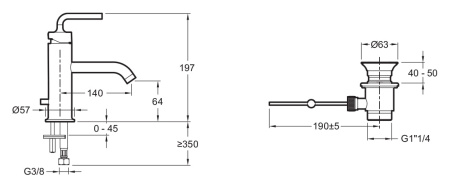 Смеситель для раковины Jacob Delafon PURIST E14402-4A-CP