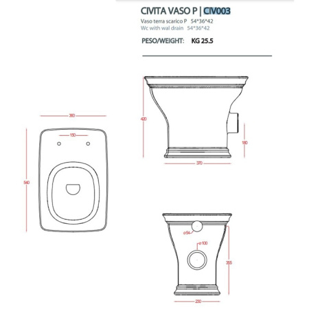 Подвесной унитаз Artceram Civitas CIV003 01 00