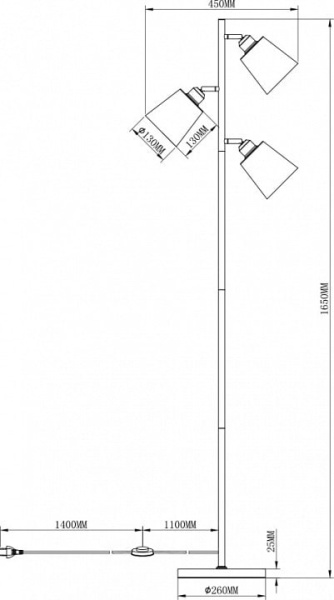 Торшер Moderli Floor V3051-3F