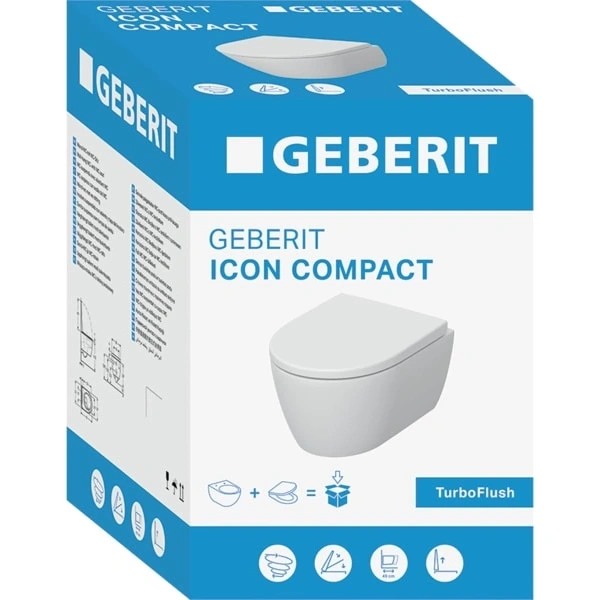 Унитаз подвесной Geberit iCon 503.048.00.1 безободковый, торнадо, с сиденьем микролифт, белый