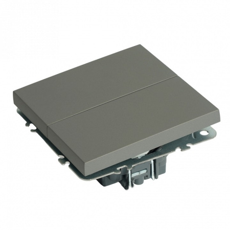 Выключатель двухклавишный без рамки Stekker Эмили 49947