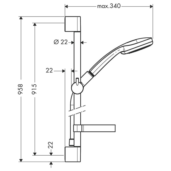 Душевой гарнитур Hansgrohe Croma 100 27653000