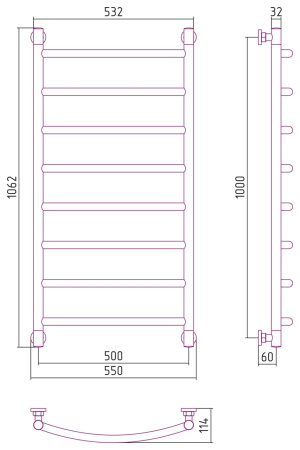 Полотенцесушитель водяной Сунержа Галант 100x50 00-0200-1050