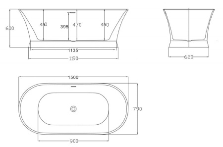 Акриловая ванна BelBagno 170x79 BB402-1700-790