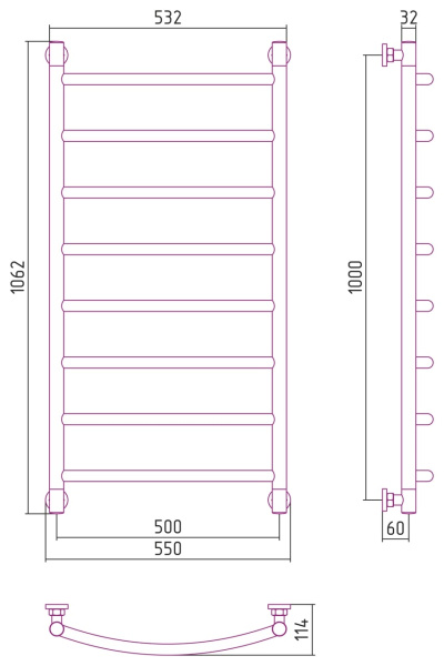 Полотенцесушитель водяной Сунержа Галант 100x50 00-0200-1050