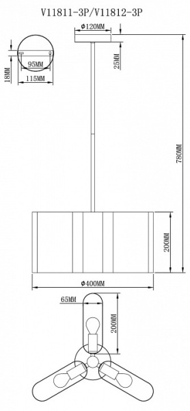 Люстра на штанге Moderli Metalicana V11811-3P