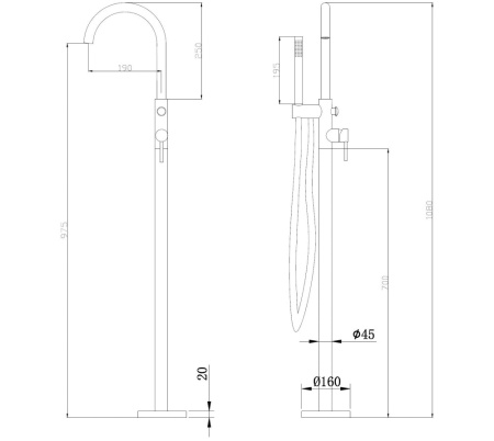 Смеситель для ванны Abber Wasser Kreis AF8115NGN никель