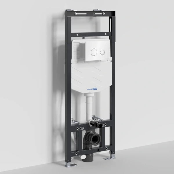 Инсталляция для унитаза WasserKRAFT Alme 15 15TLT.010.ME.WH01 с кнопкой смыва, белый/хром/белый